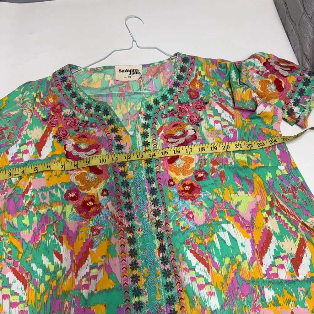 Savanna Jane Arcadia  Floral Embroidered Tunic size 1X nwt - Picture 9 of 10
